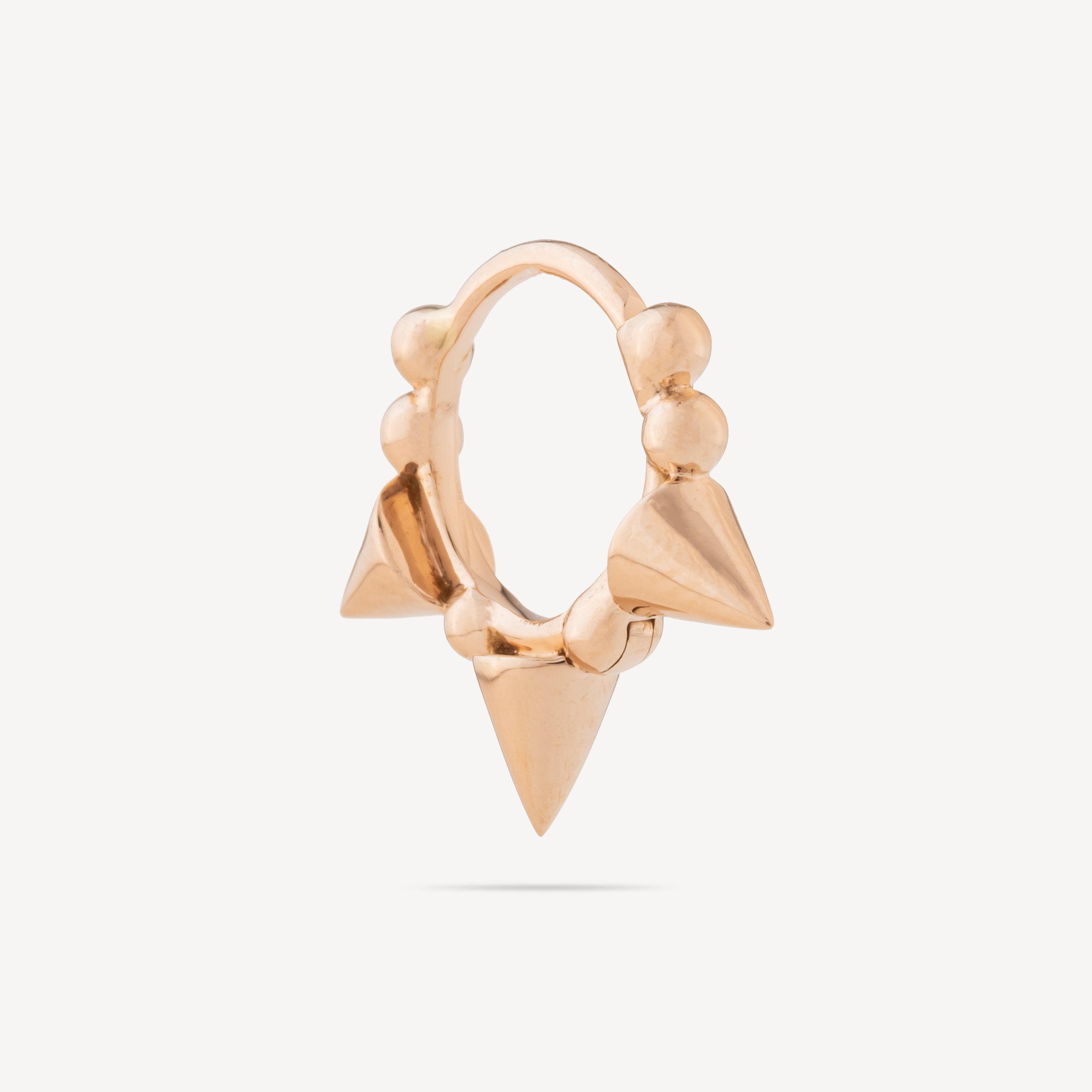 Hoop Earring 6.5mm Short Spike Rose Gold