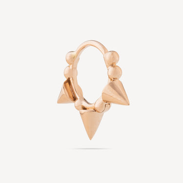 Hoop Earring 6.5mm Short Spike Rose Gold