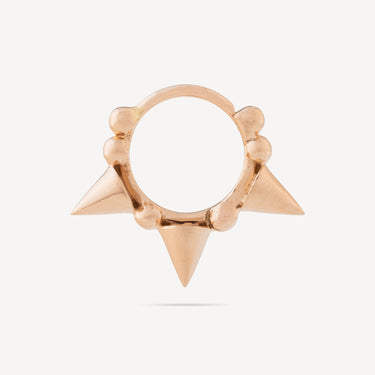 Hoop Earring 6.5mm Short Spike Rose Gold