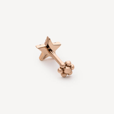 Earring 4.5mm Diamond Star Threaded Stud Rose Gold