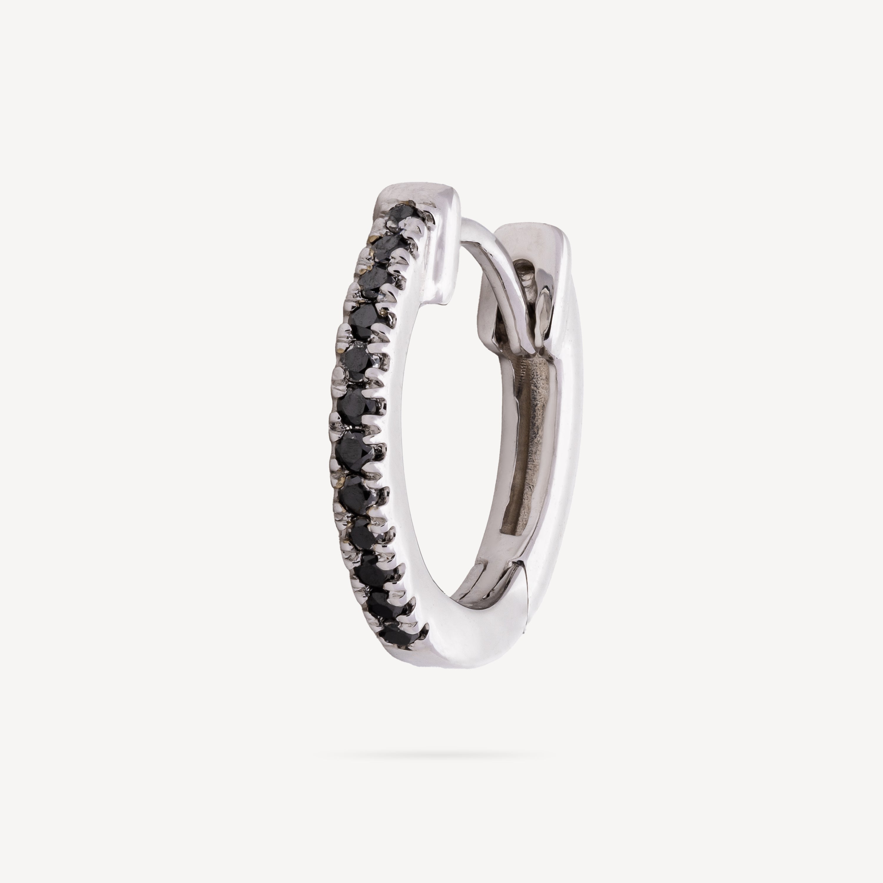 Hoop Daylight 7mm White Gold Black Diamonds