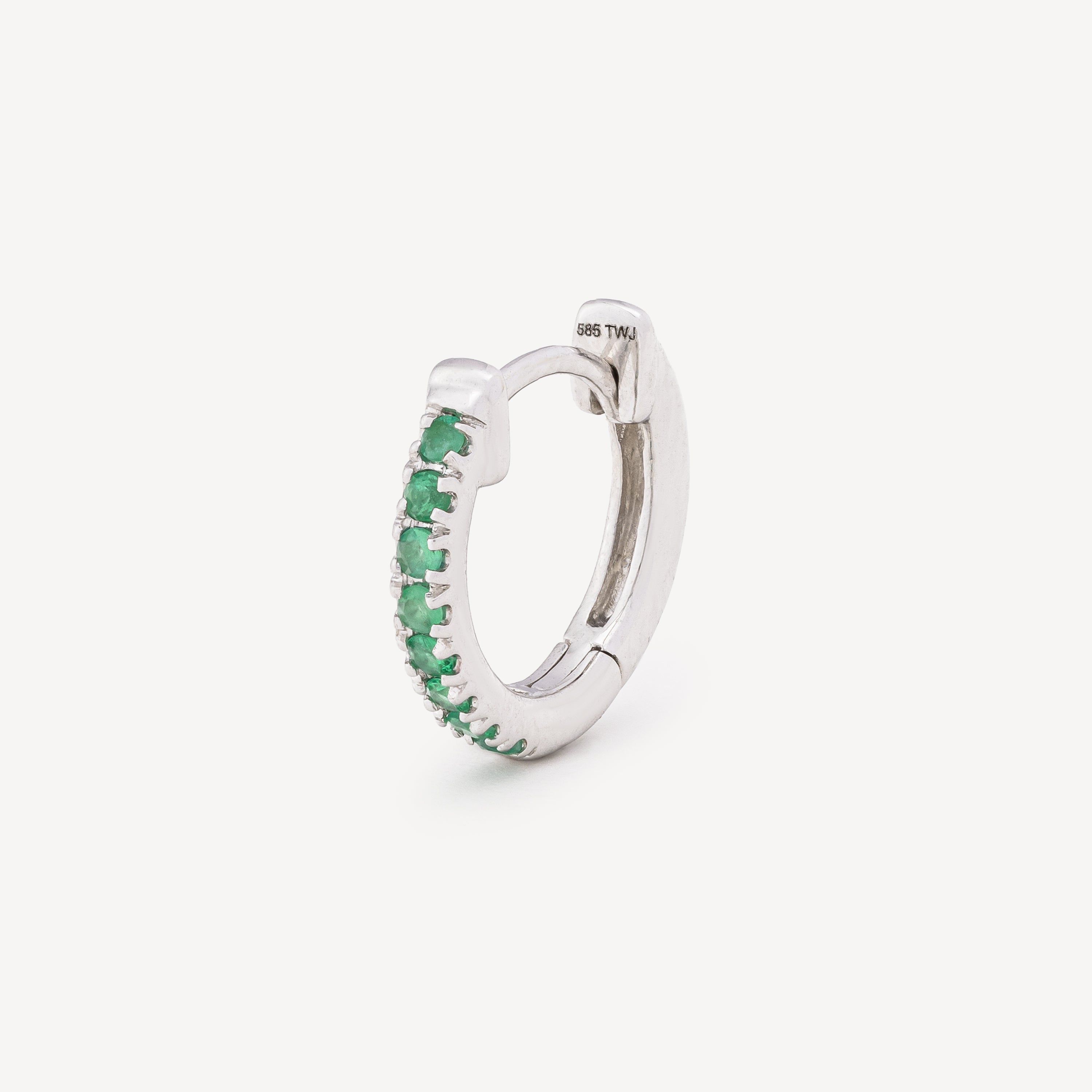 Hoop Emerald Daylight 6mm White Gold