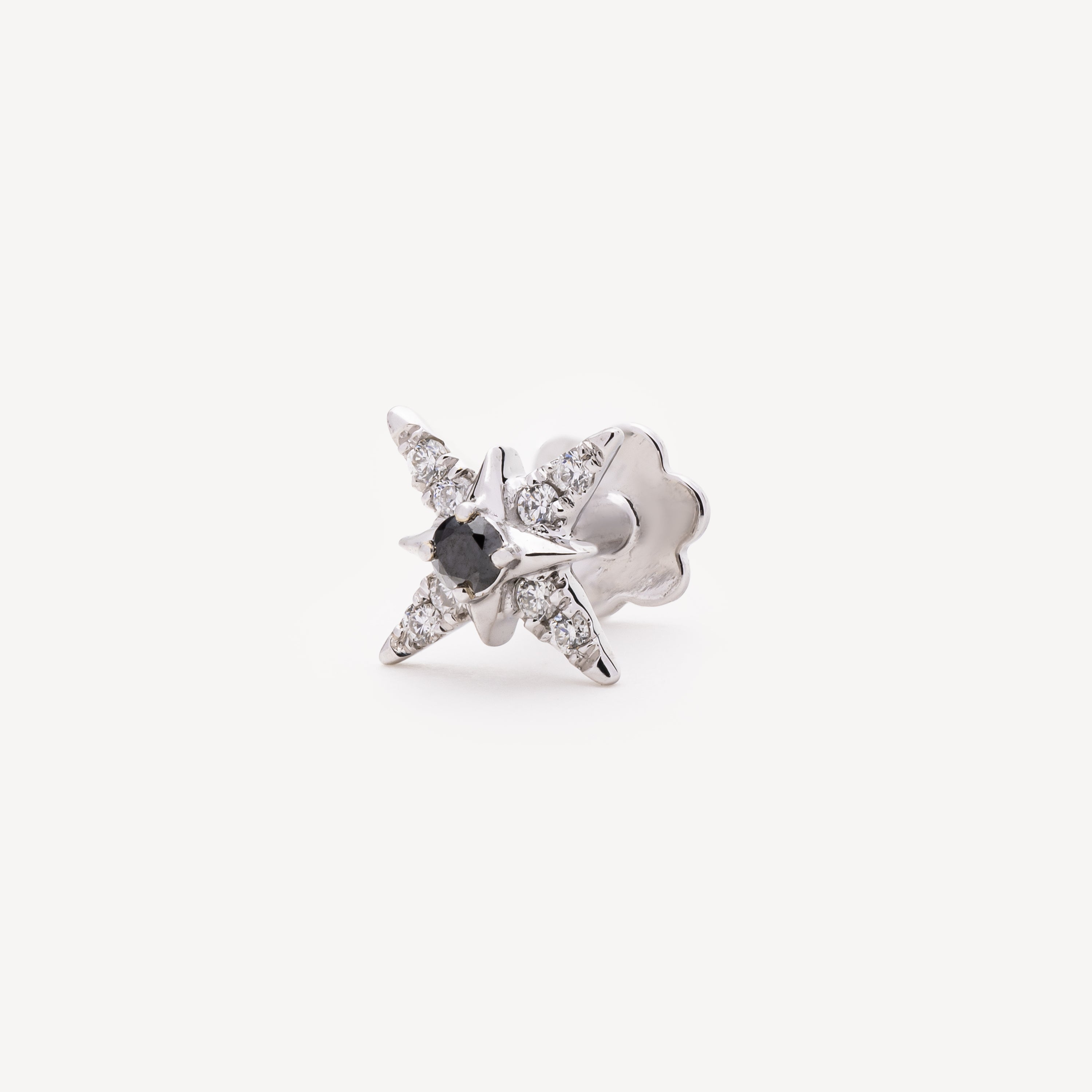 Piercing Star White Gold Black Diamonds