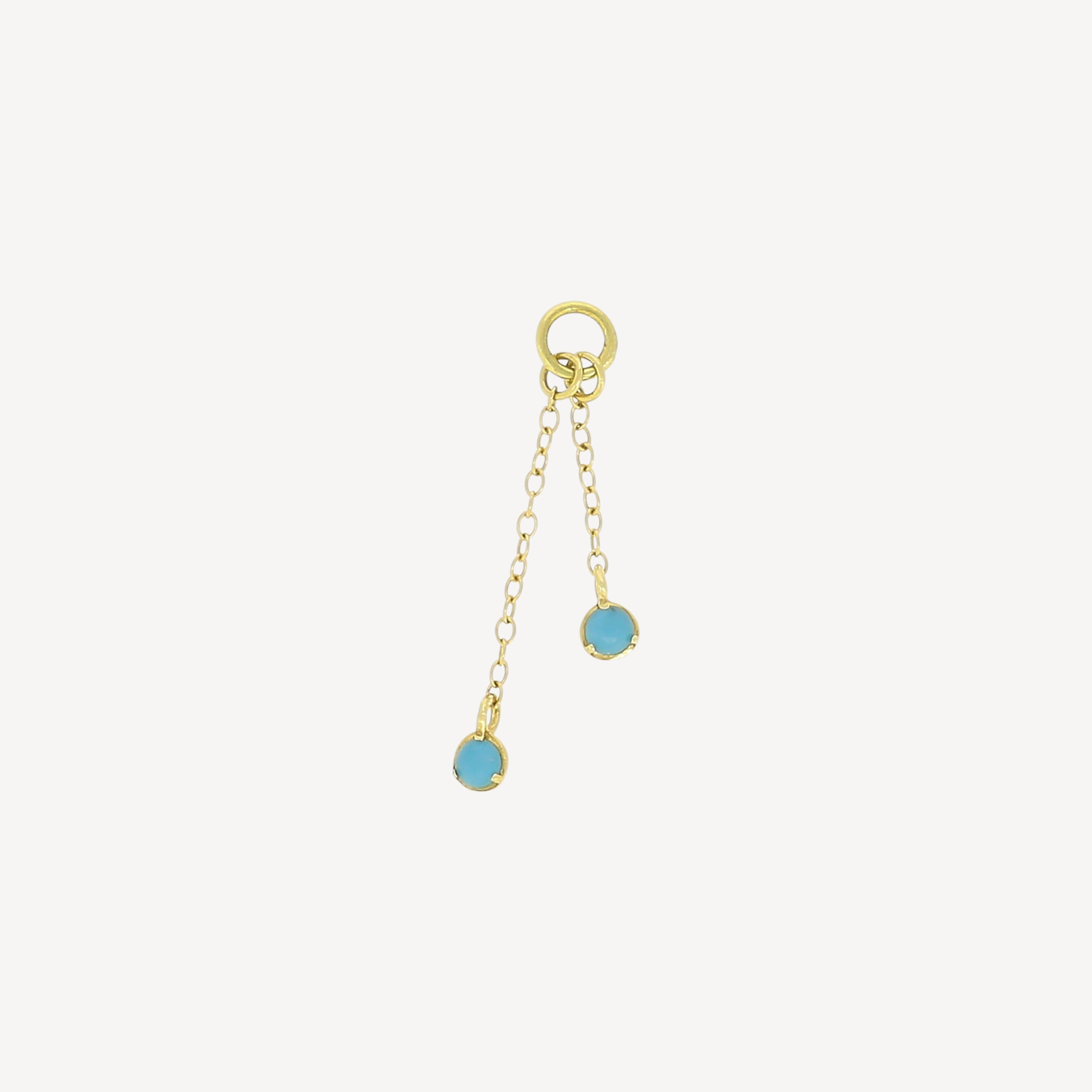 2 Turquoise Chain Charm