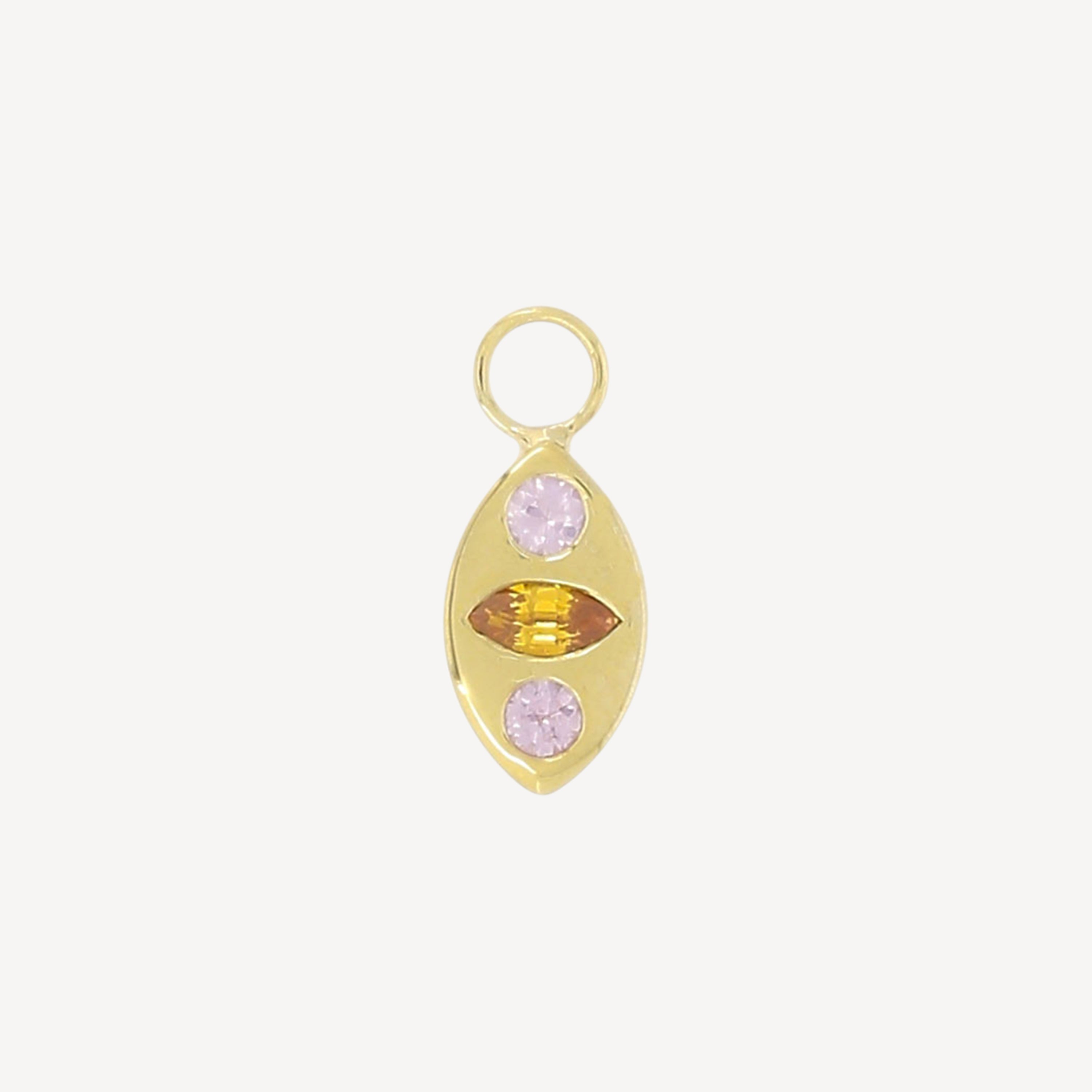 Pink and Orange Sapphire Losange Charm