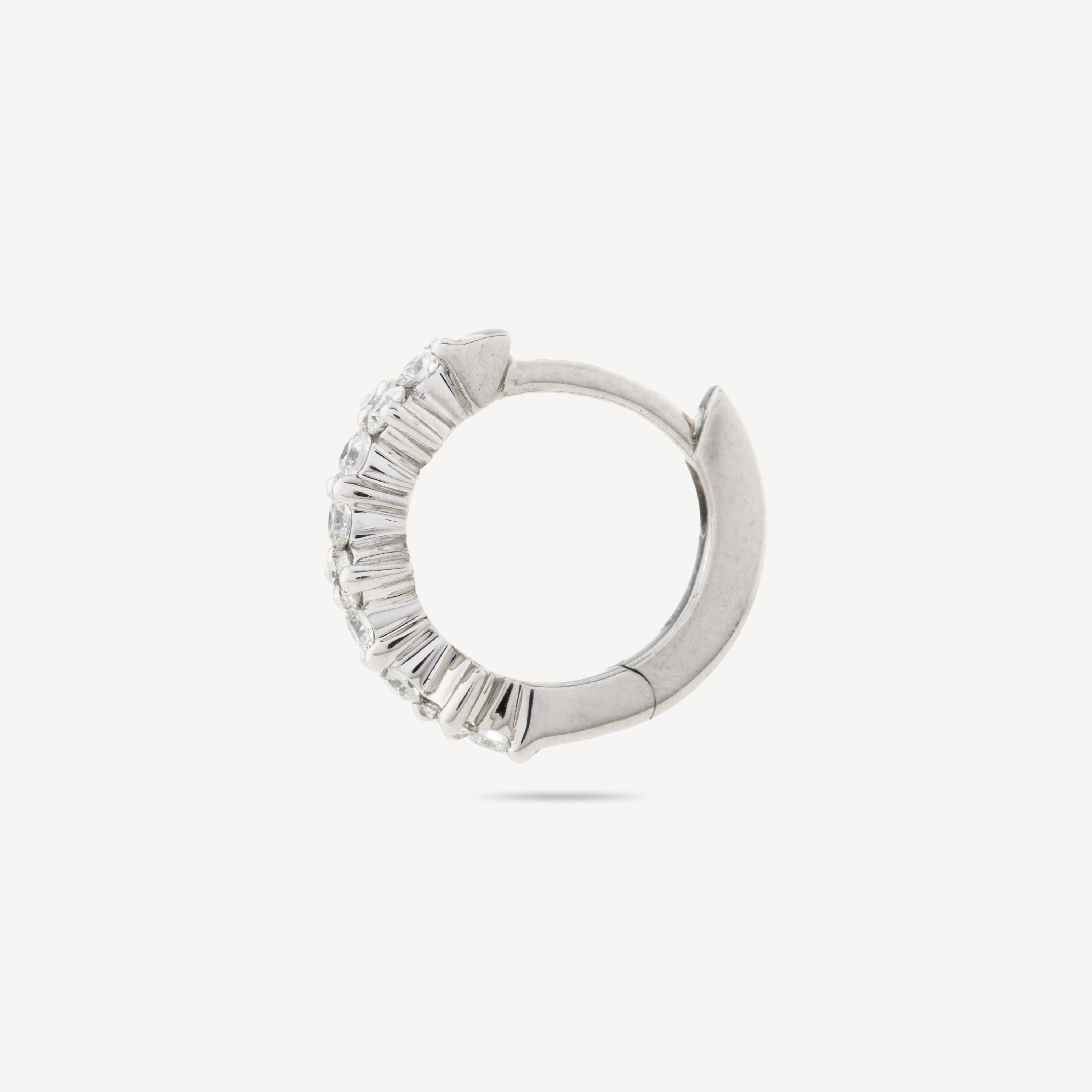 Piercing Hoop 8mm White Gold Multi Diamonds