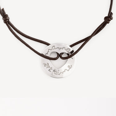 Maman Je T'aime White Gold Bracelet