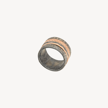 Ring 2 Mobile Hammered Rings Rose Gold