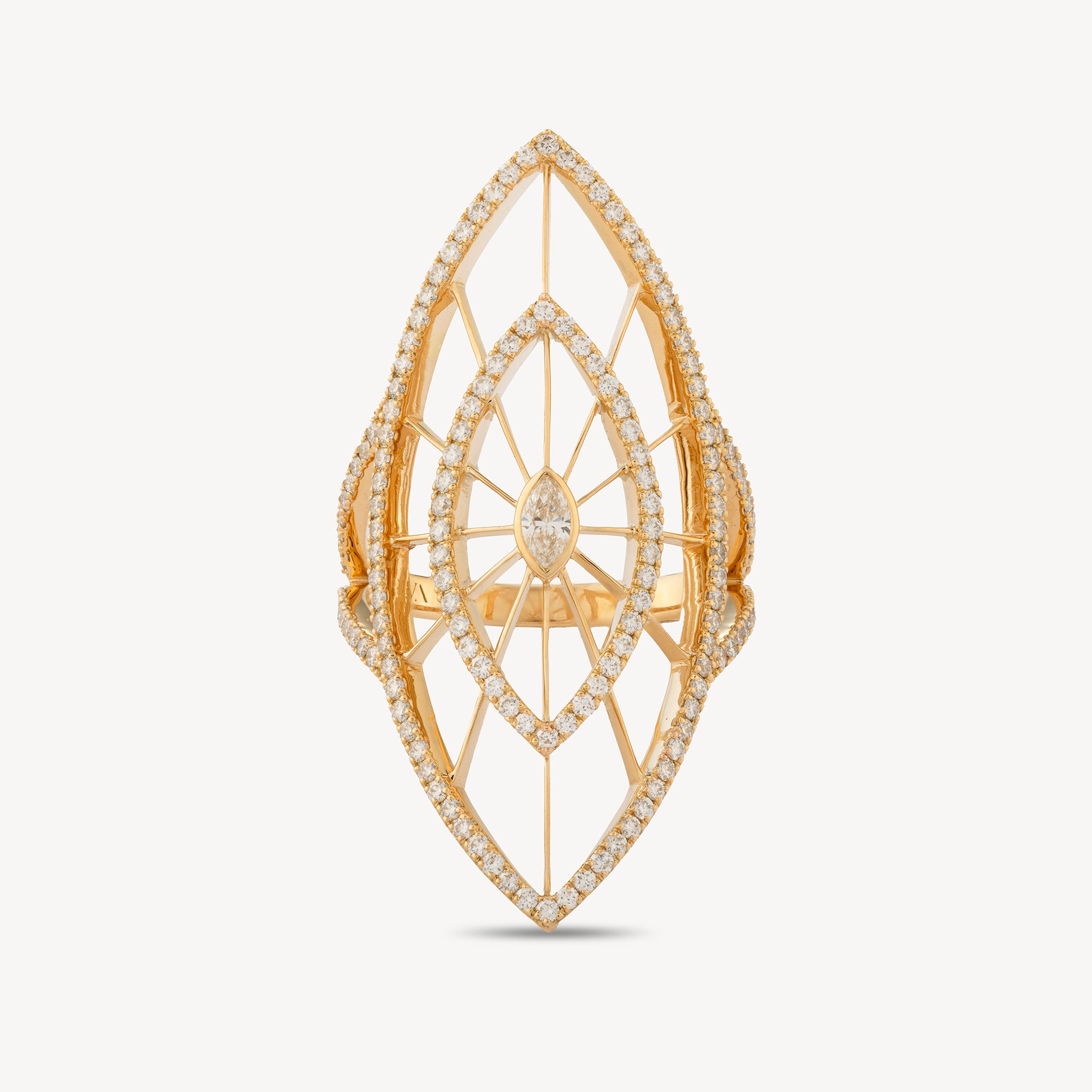 Ring Ardente Yellow gold Navette Diamonds