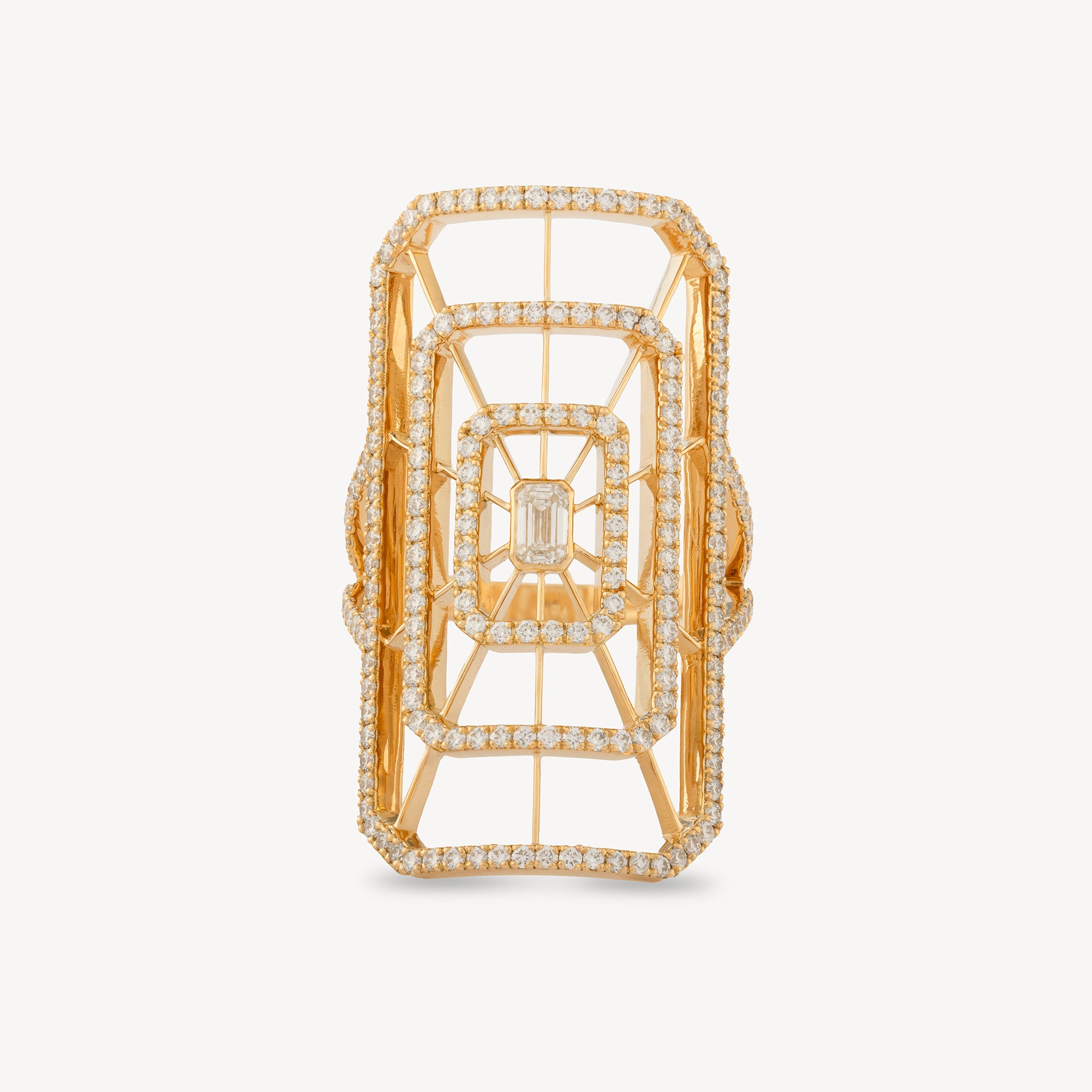 Ring Ardente Rectangle Yellow gold Diamonds