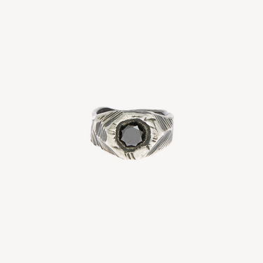 Silver and Black Diamond Ring