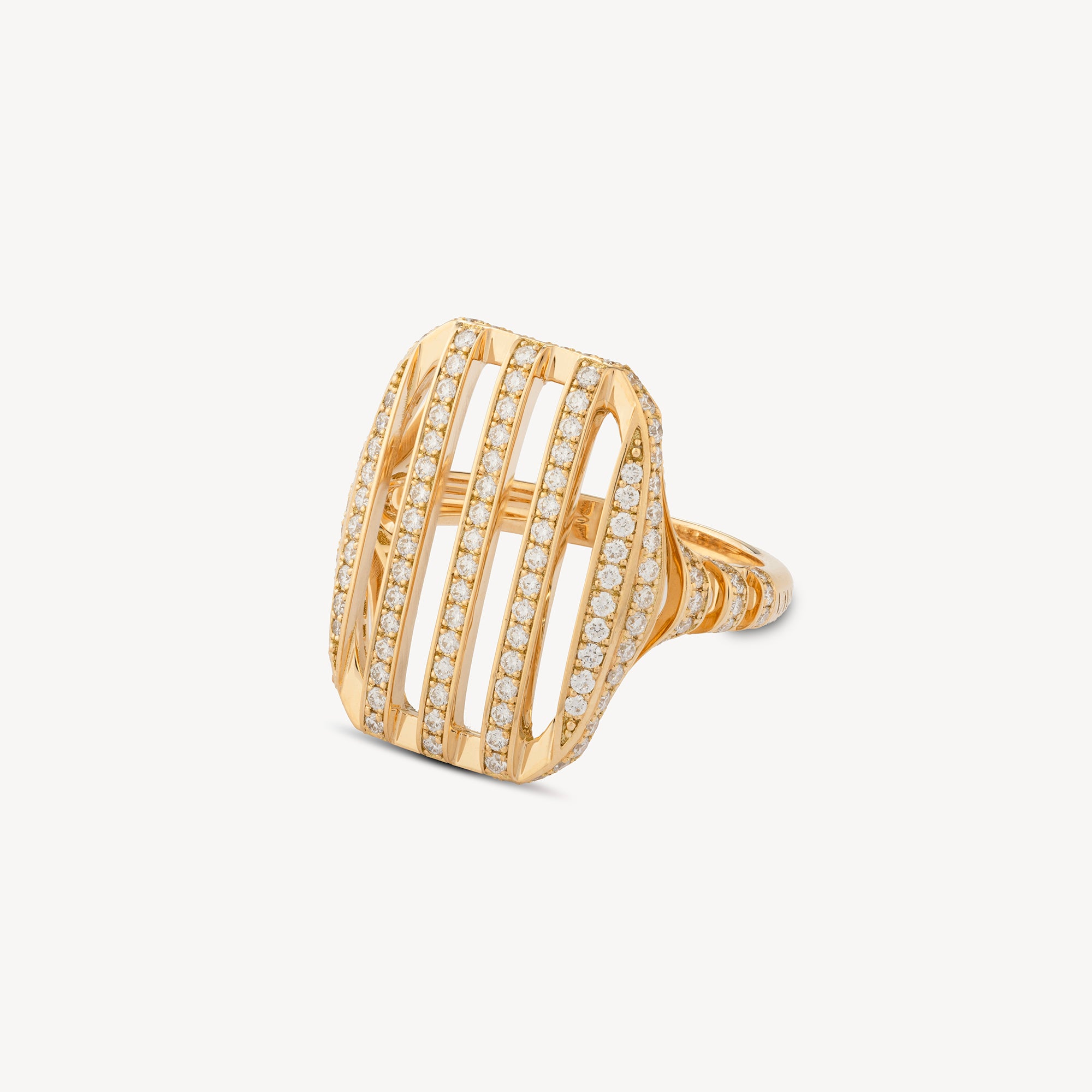 Ring Cut Rectangle Yellow gold Diamonds