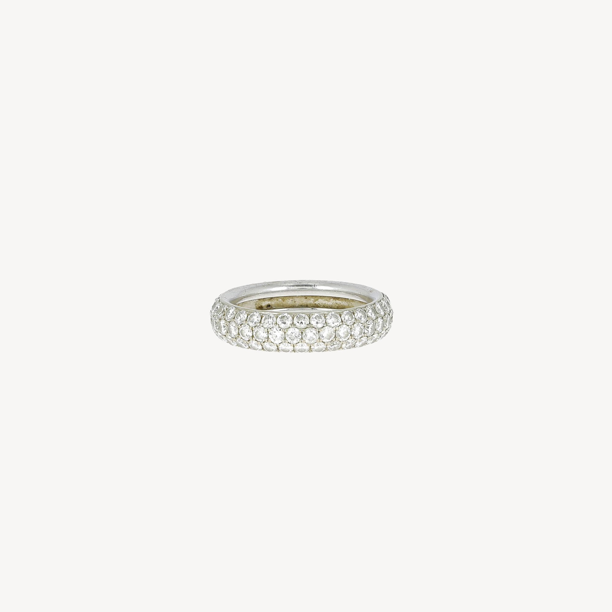 Lionel Meylan Ring White Gold 3 Rows Diamonds