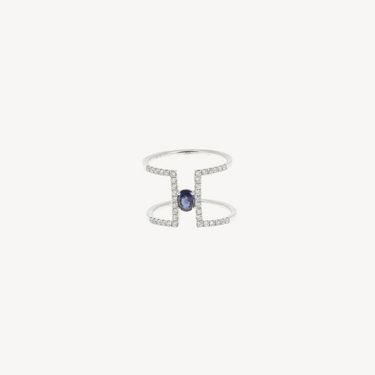 Sapphire and Diamond Modern ring