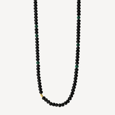 Boho Malachite and Gold Rock necklace