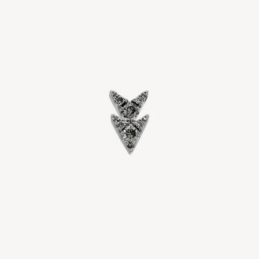 Arrow white gold earring