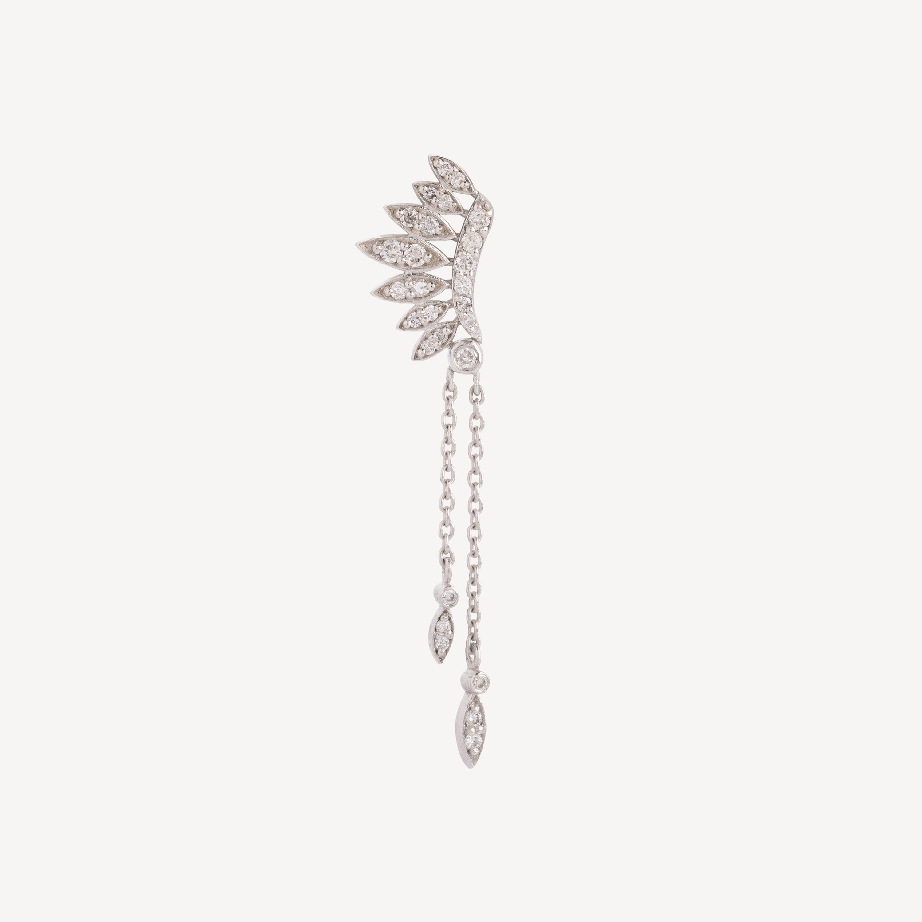 White gold Shamane headdress earring