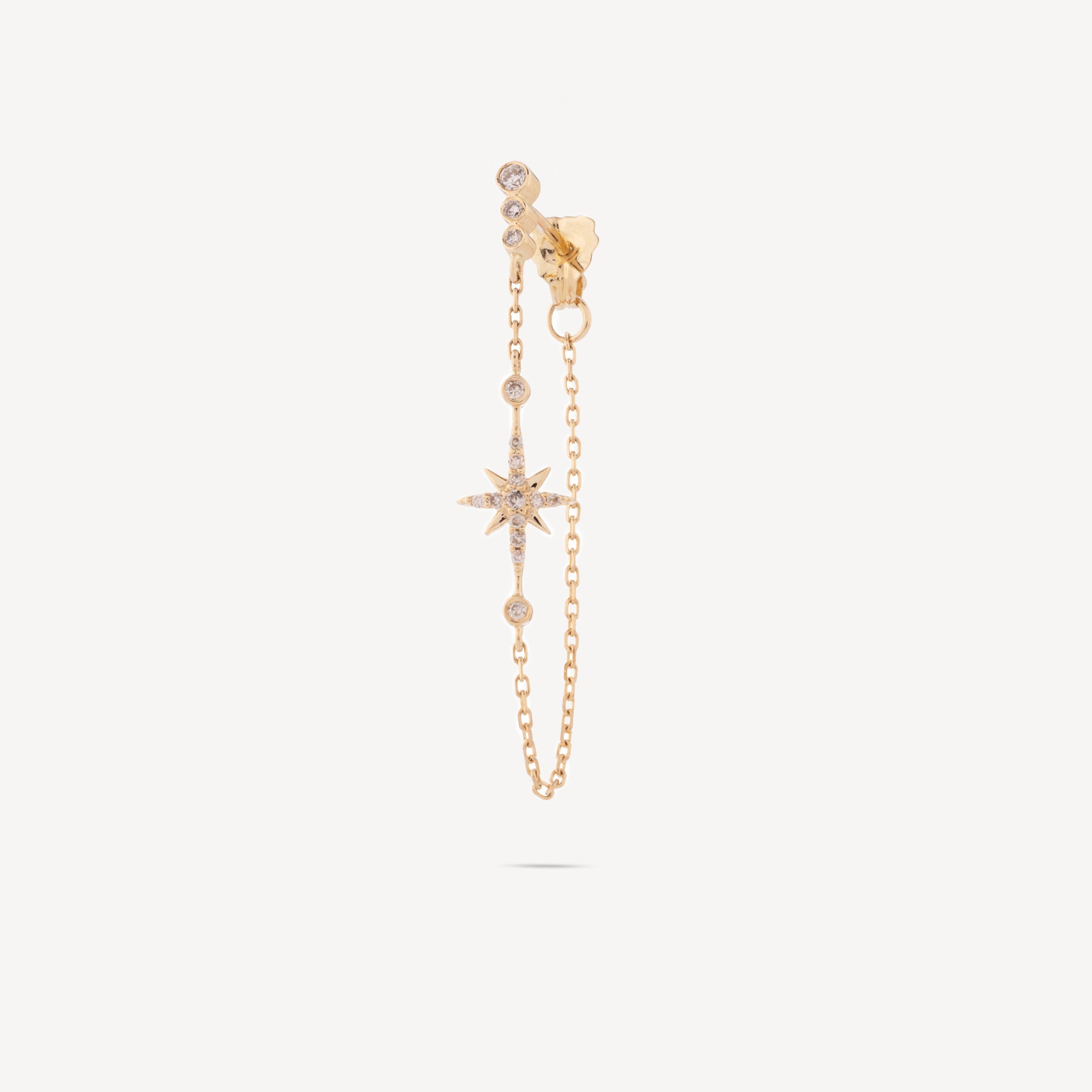 North Star Diamond Chain Earring