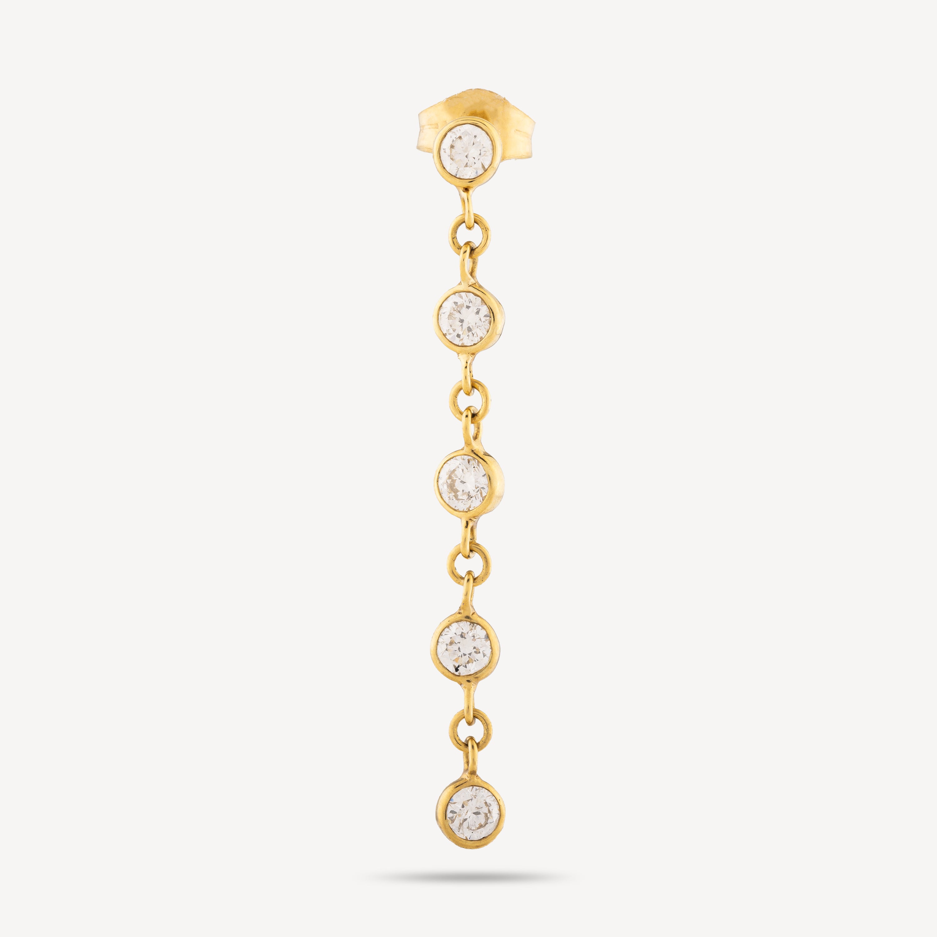 Chute Diamonds Yellow Gold Earring