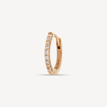 Earring Rose Gold Half Diamond Pavé