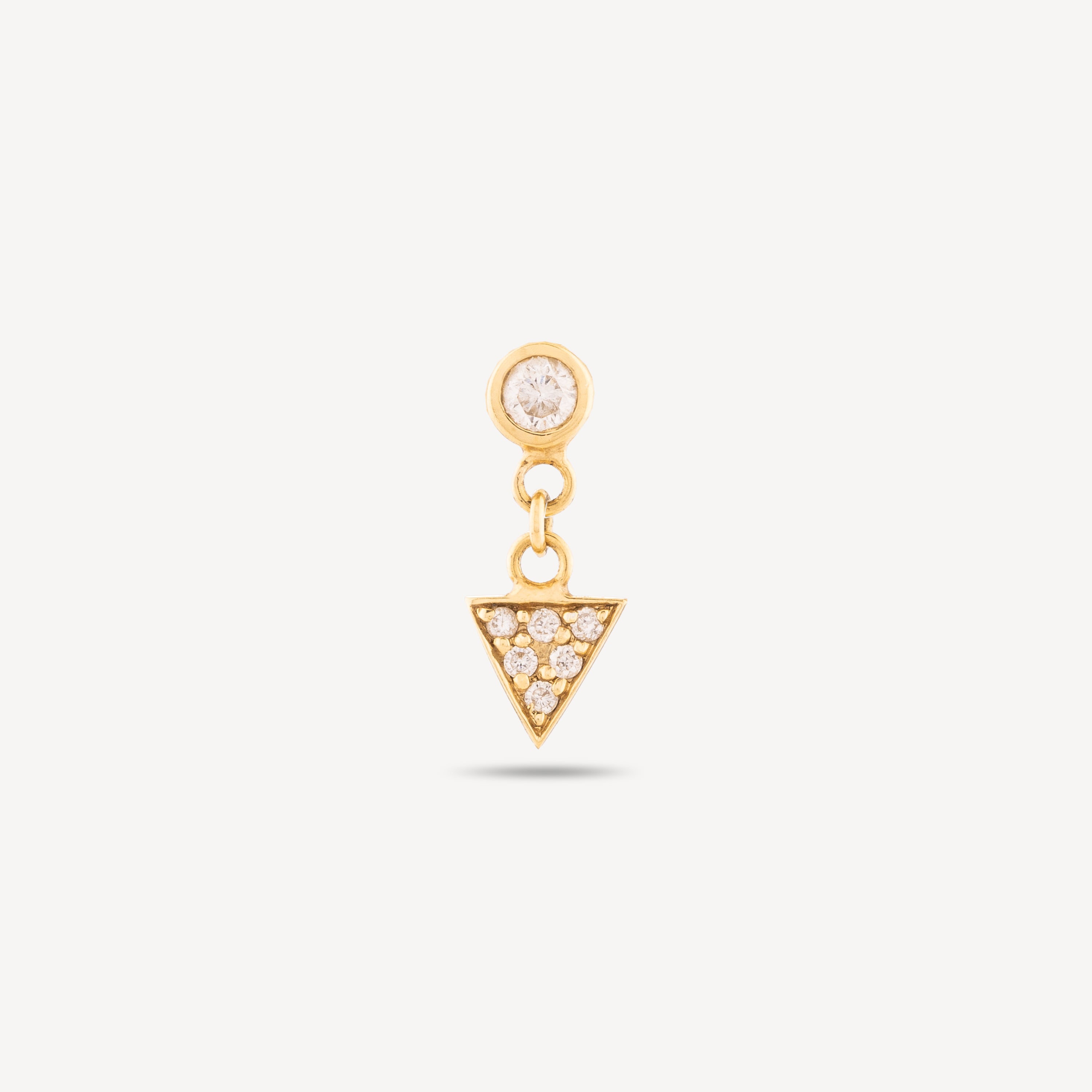 Earring Triangle Diamonds Yellow Gold