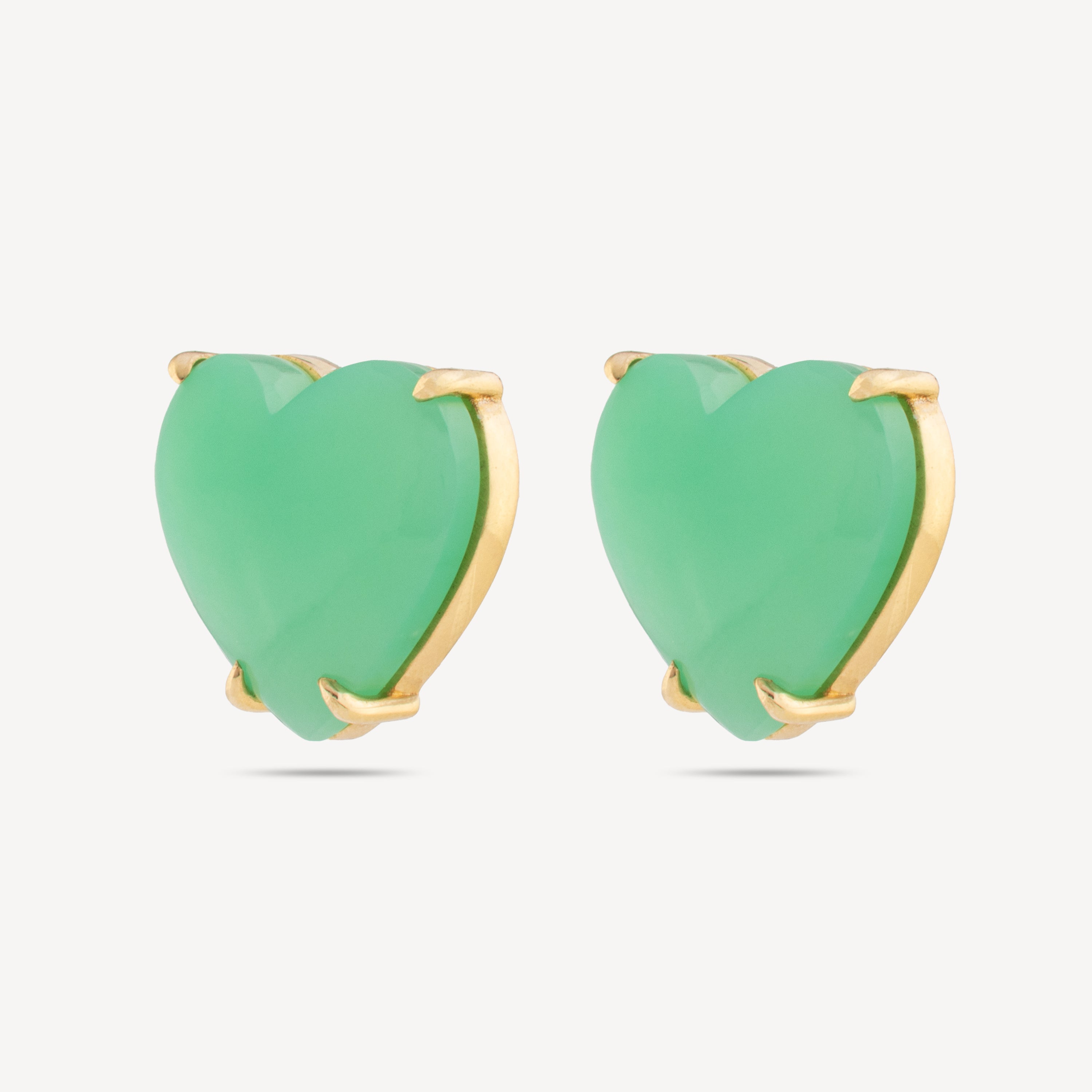 Heart Chrysoprase Earrings