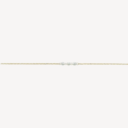 Bracelet diamonds inlaid 3mm yellow gold