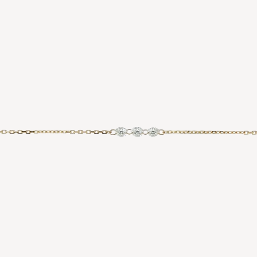 3mm diamond-encrusted bracelet Rose Gold