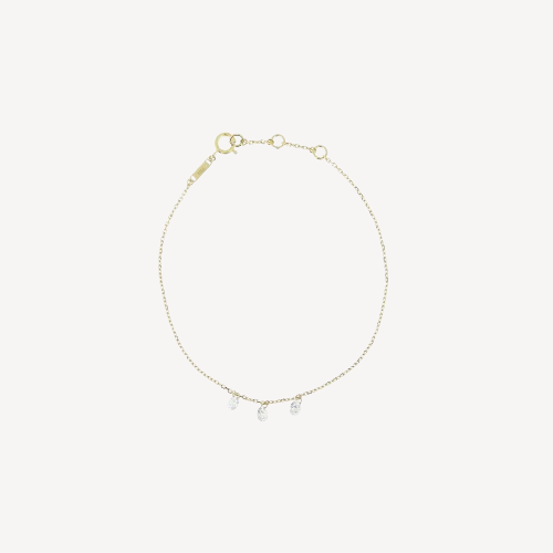 3.5mm yellow gold diamond pendant bracelet