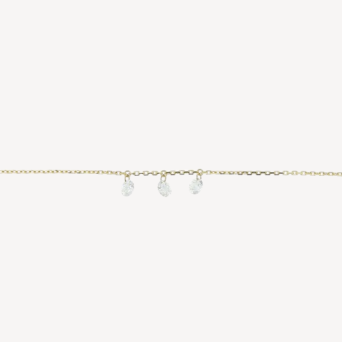 3.5mm yellow gold diamond pendant bracelet