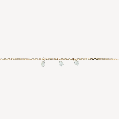 3mm dangling diamond bracelet Rose Gold