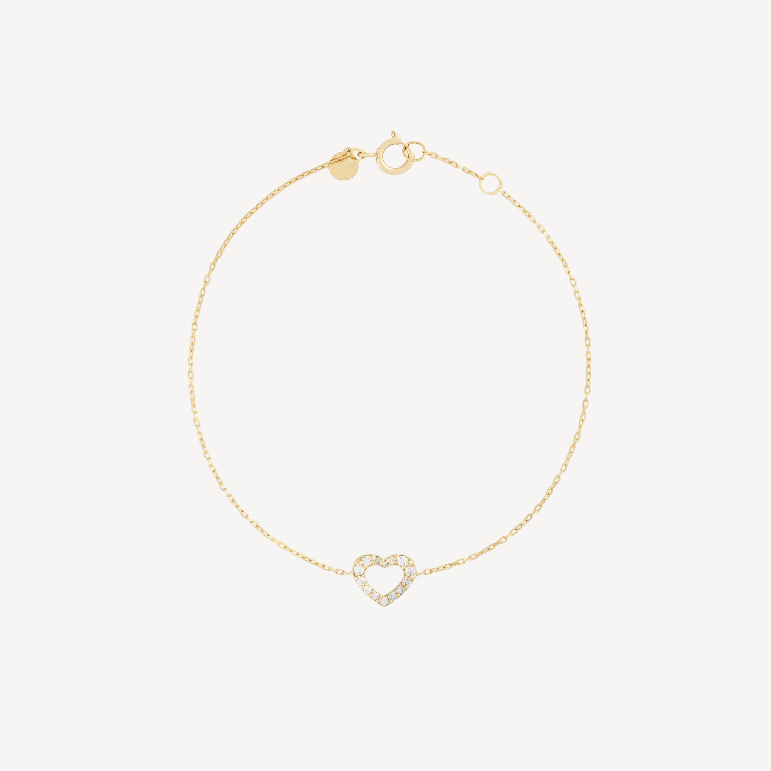 Heart Bracelet Diamonds Yellow Gold