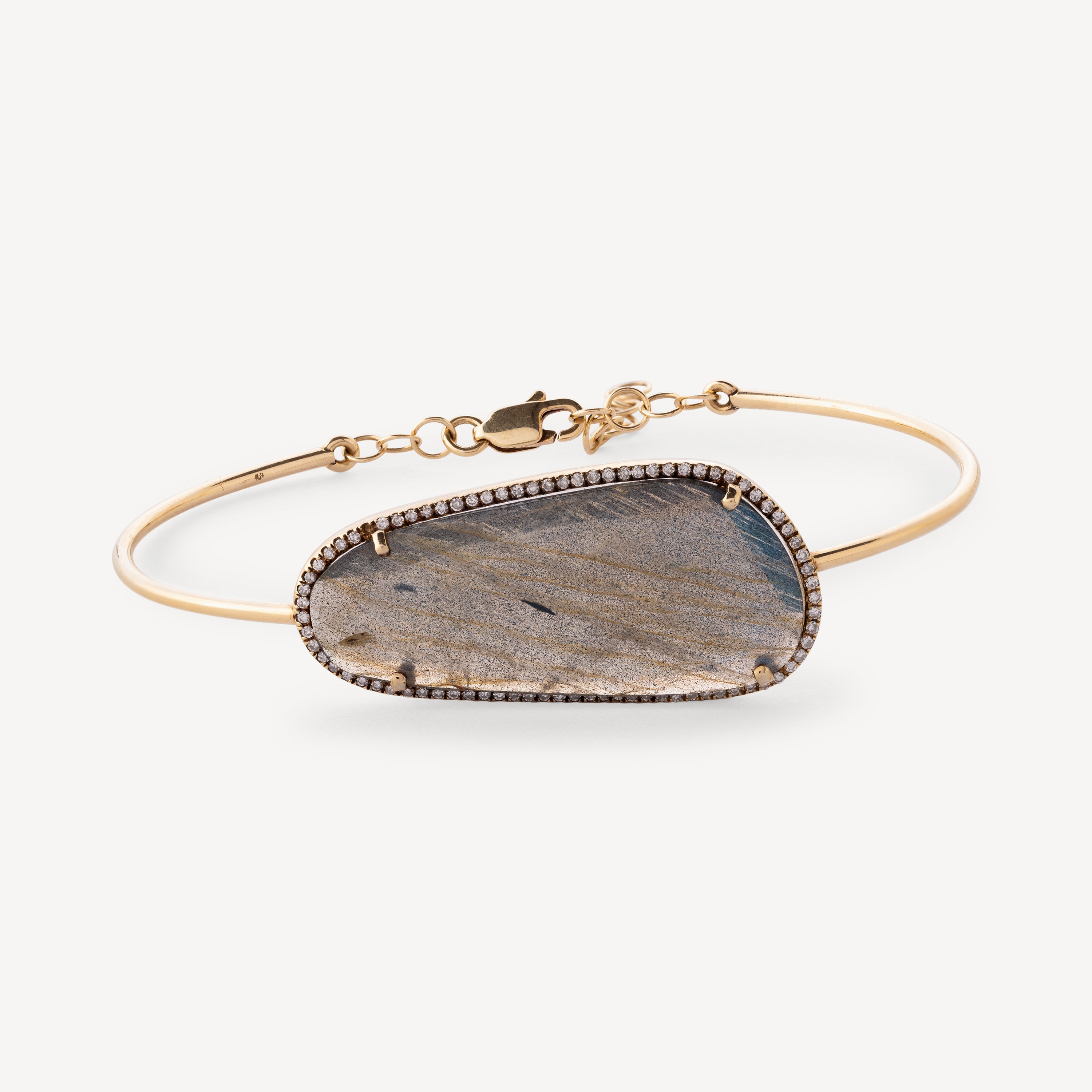 Yellow Gold Labradorite and Diamond Bracelet