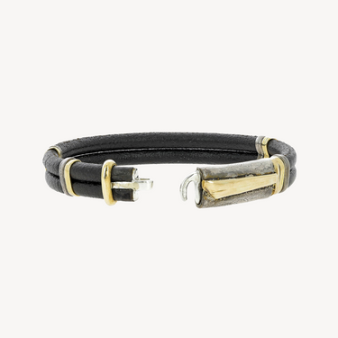 Misani 5mm Leather with Gold & Silver bracelet