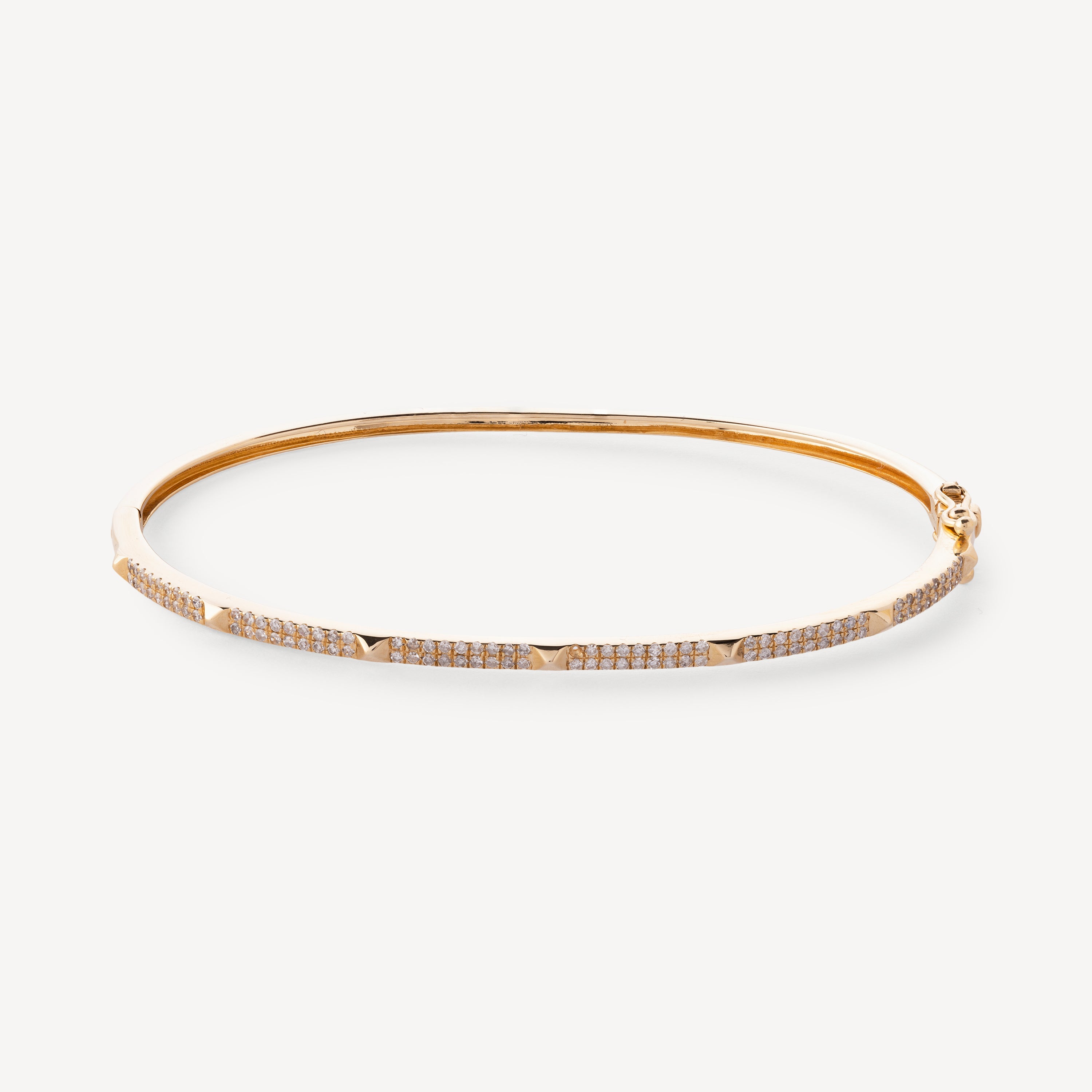 Rigid Yellow Gold and Diamond Bracelet