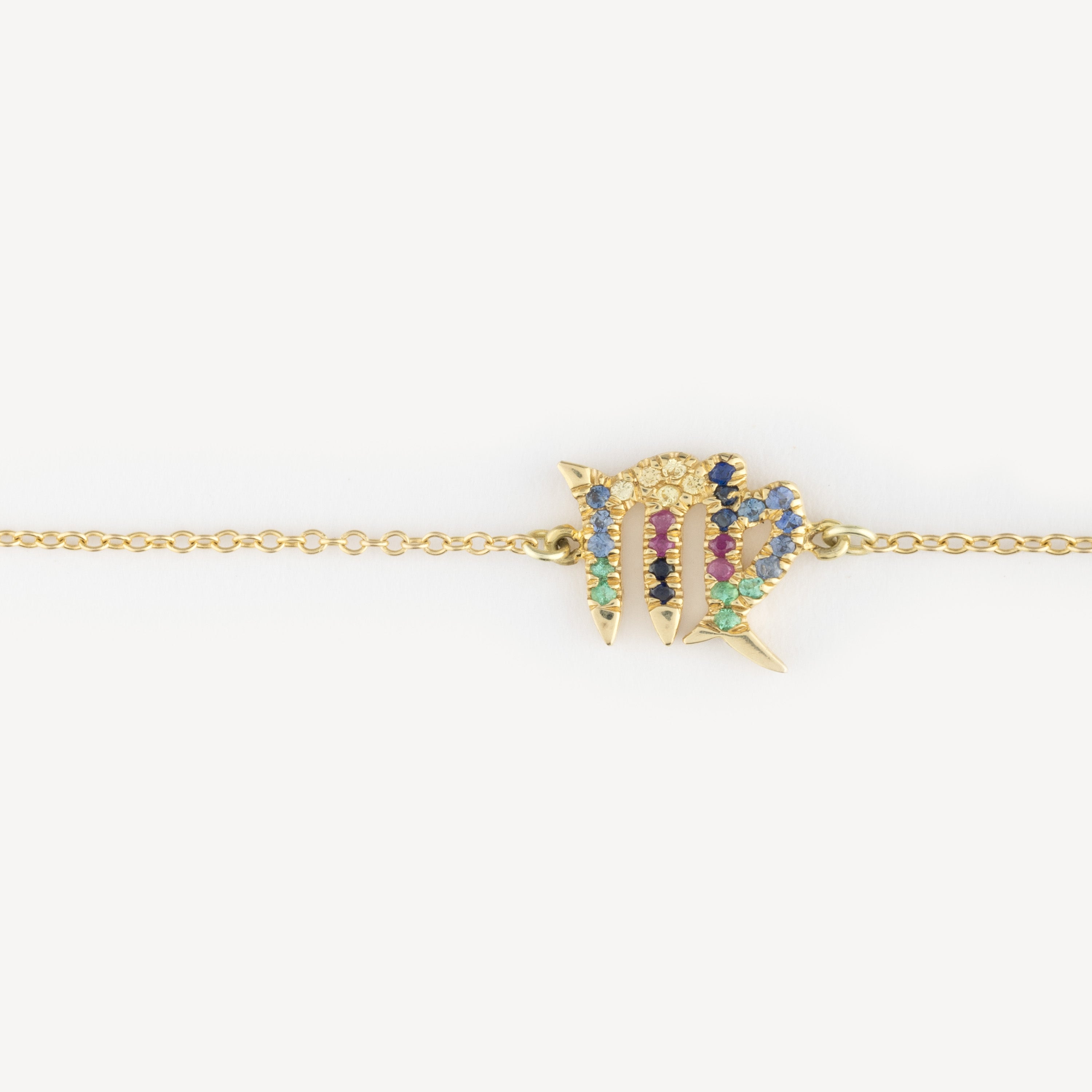 Virgo zodiac bracelet multicolored sapphires