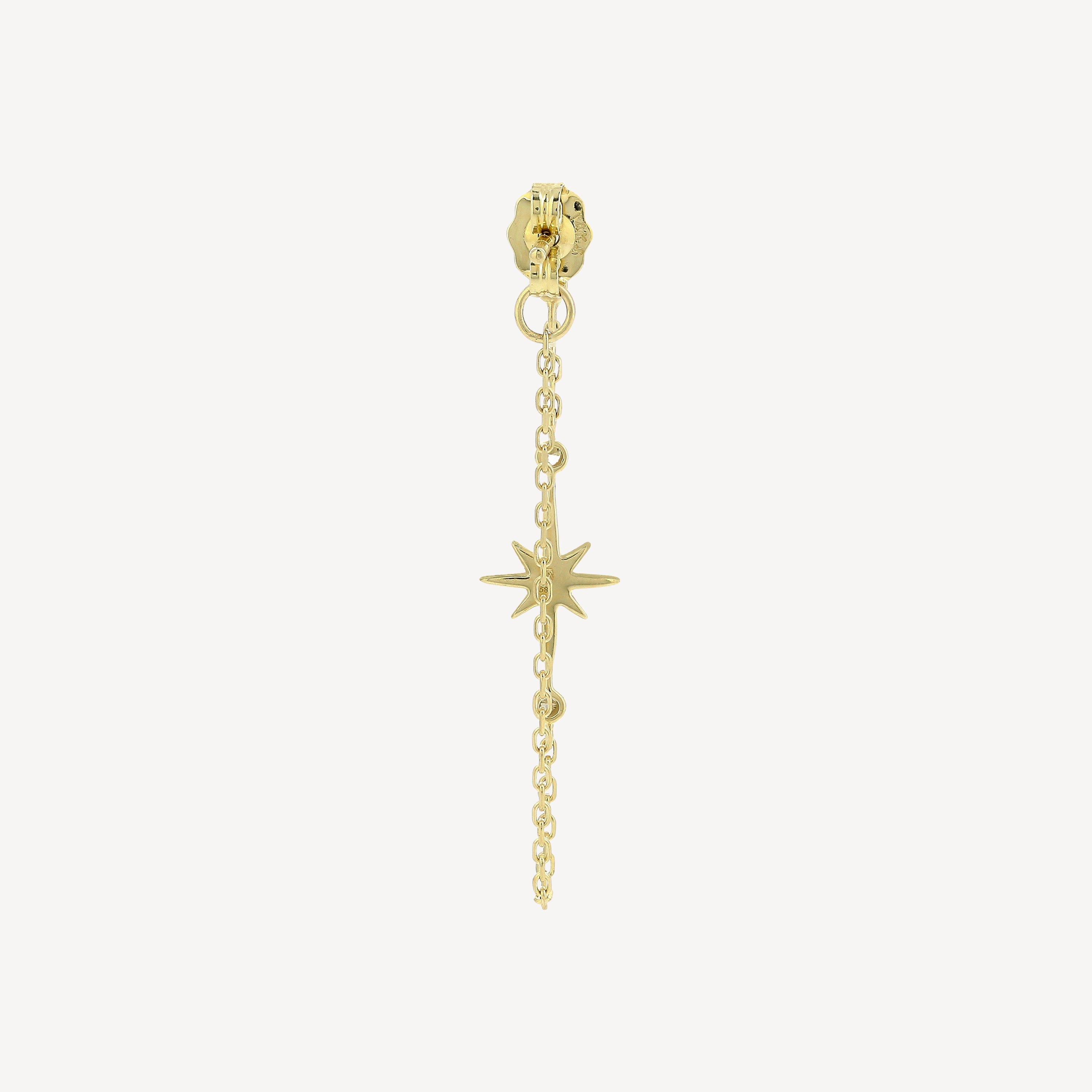 Earring North Star and Diamonds Long Chain