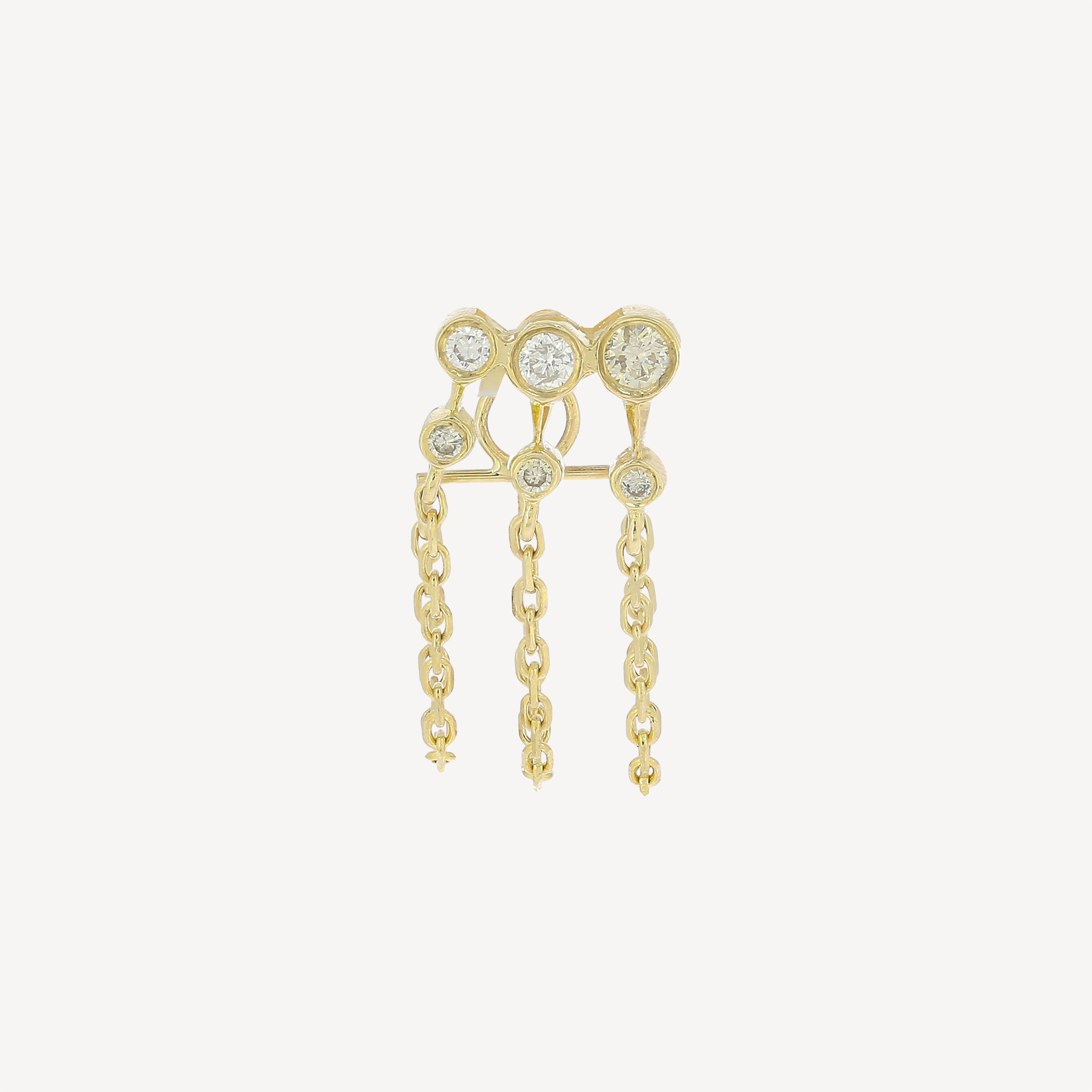 Triple Diamonds Constellations Chain earring