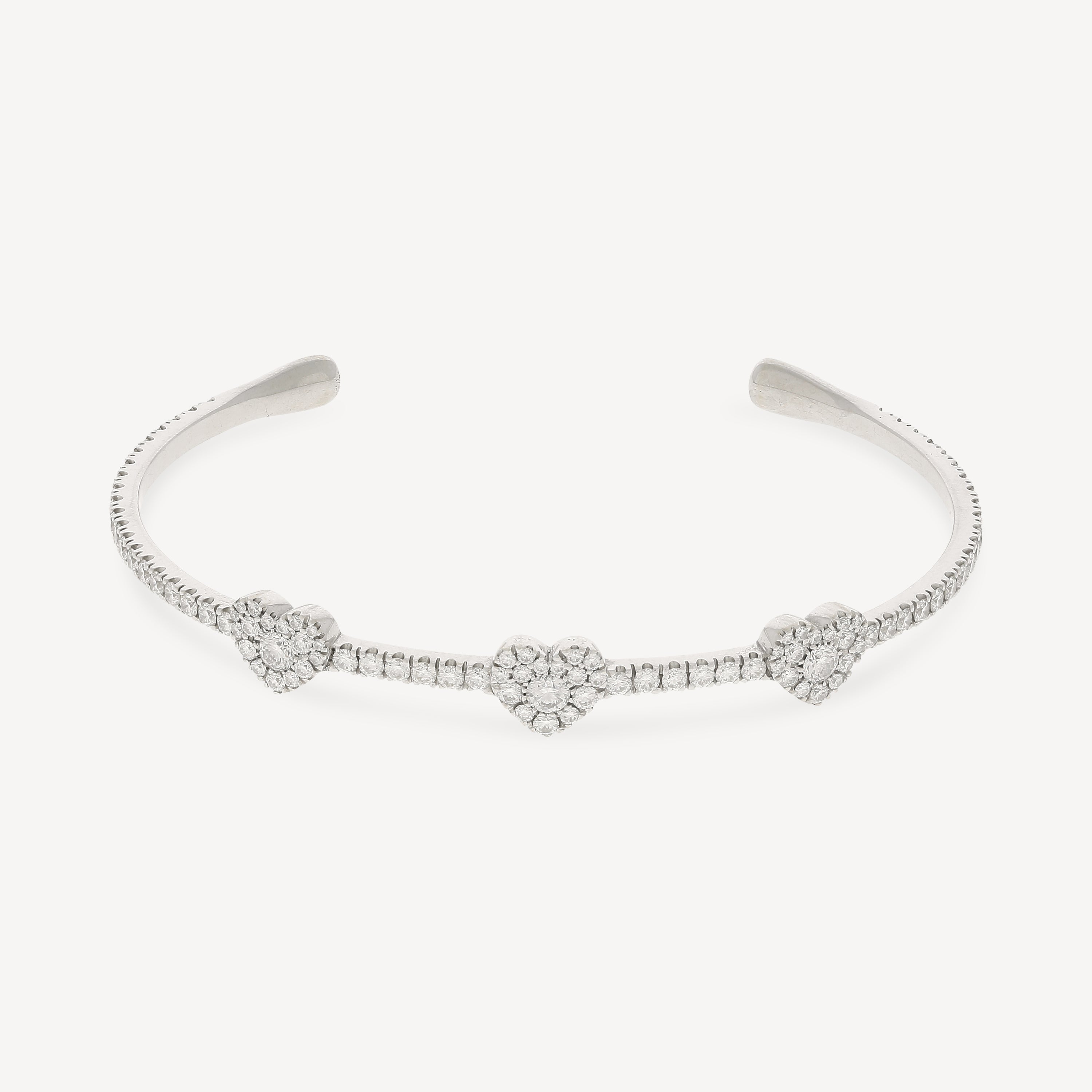 White Gold Heart Bracelet