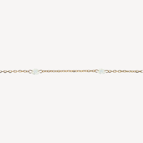 Necklace 9 diamonds 3mm Rose Gold