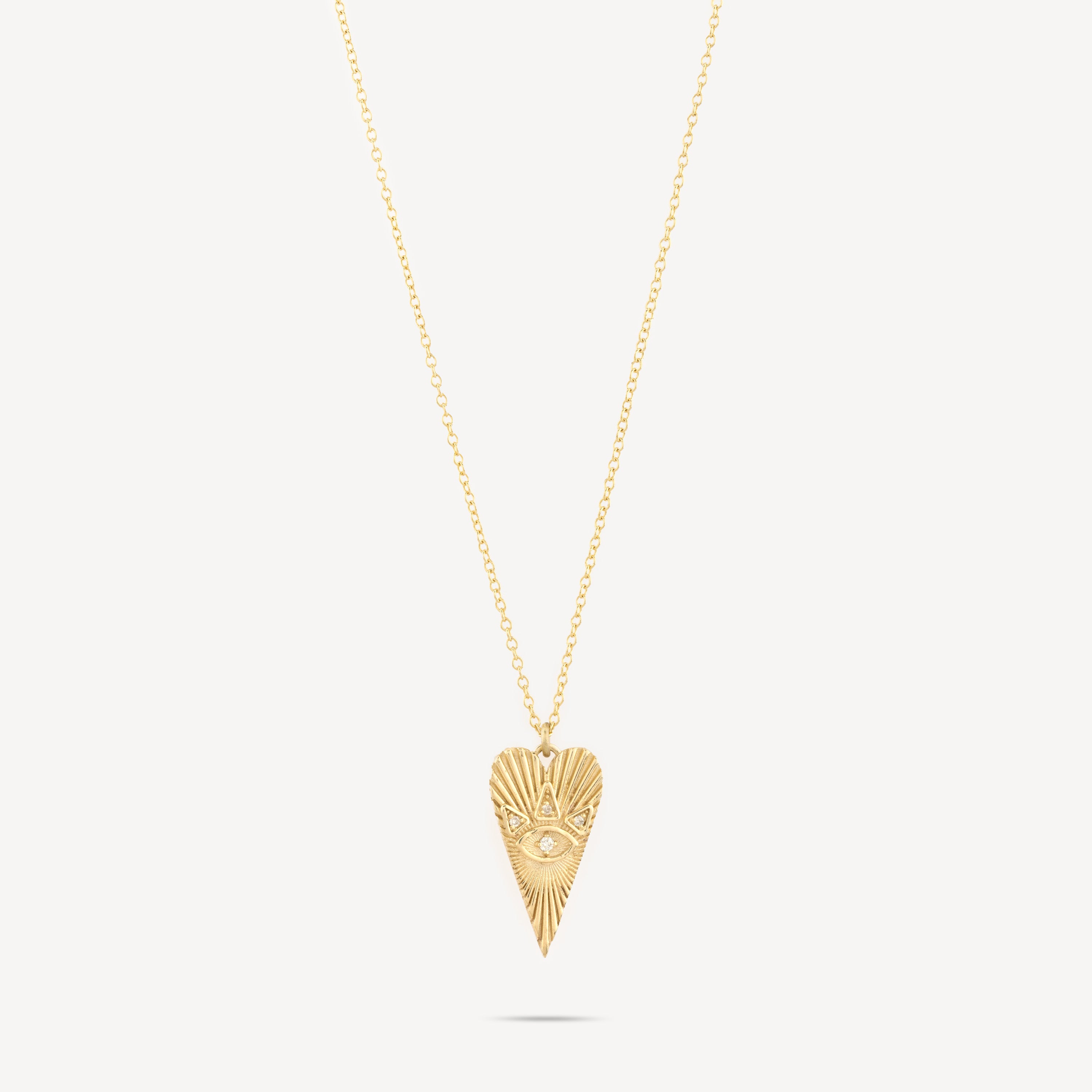 Heart necklace Mauvais Oeil Gold Diamonds