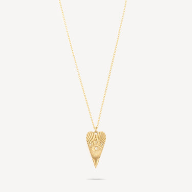 Heart necklace Mauvais Oeil Gold Diamonds