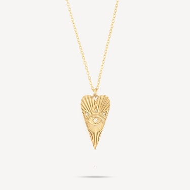 Heart necklace Mauvais Oeil Gold Diamonds