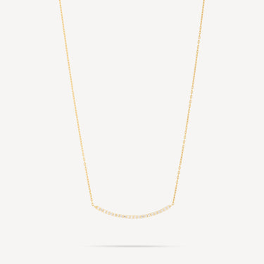 Curve Bar Yellow Gold Diamond Necklace