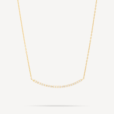 Curve Bar Yellow Gold Diamond Necklace