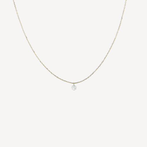 3.5mm yellow gold diamond necklace