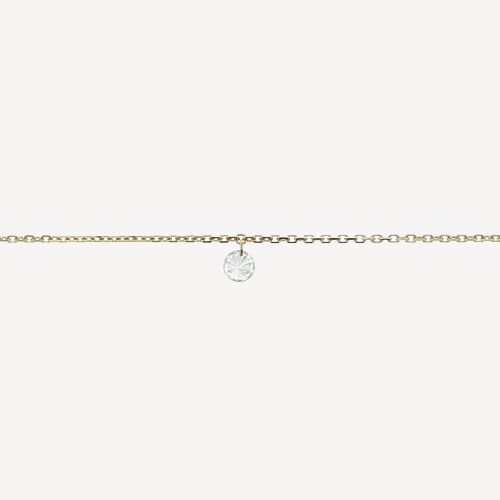 3.5mm yellow gold diamond necklace