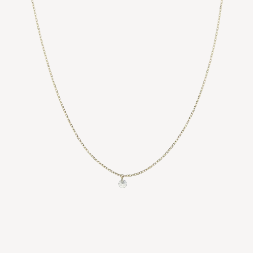 3mm yellow gold diamond necklace