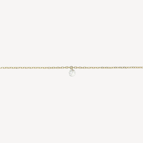 3mm yellow gold diamond necklace