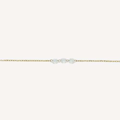 Necklace diamonds inlaid 3.5mm yellow gold